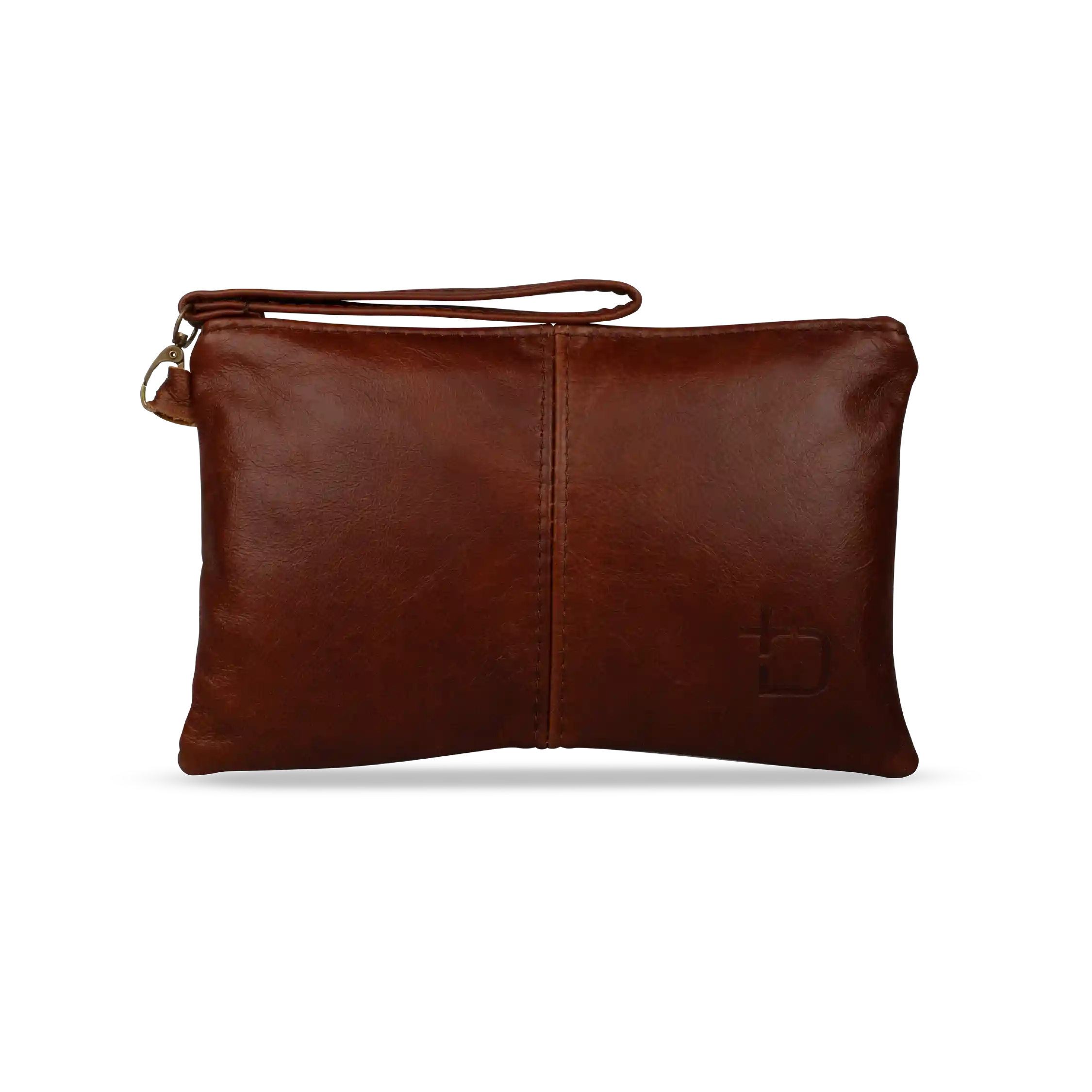 Genuine Leather Sling Clutch Bag - Butterscotch