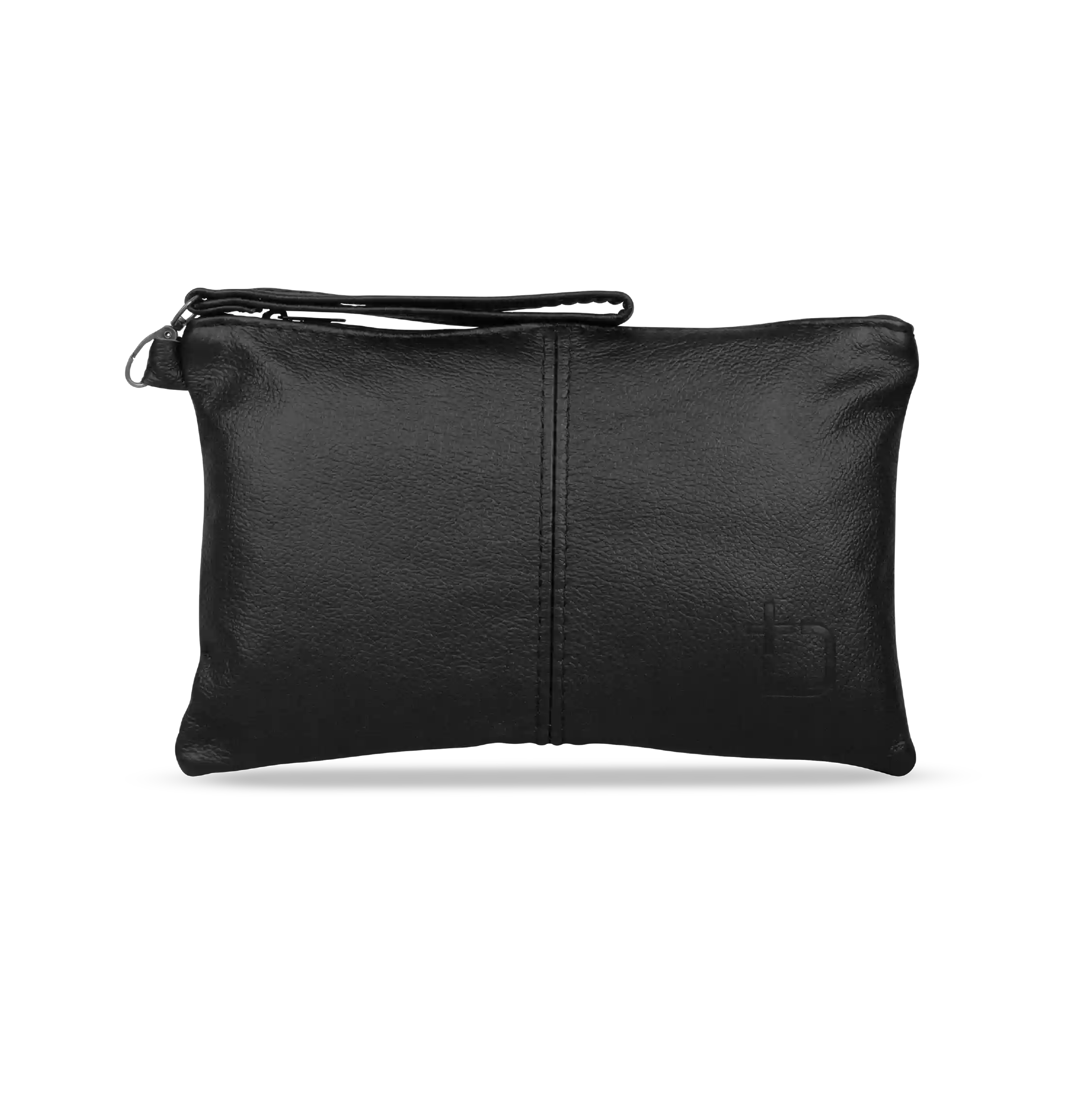 Genuine Leather Sling Clutch Bag - Black